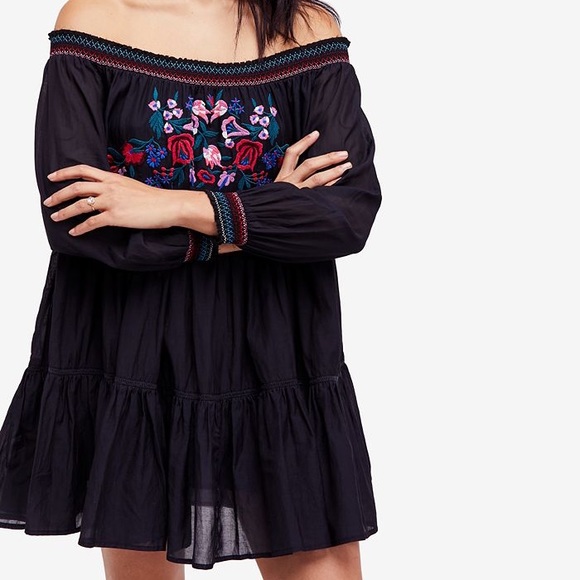 Free People Sun Beams Dress in Black - Picture 5 of 12